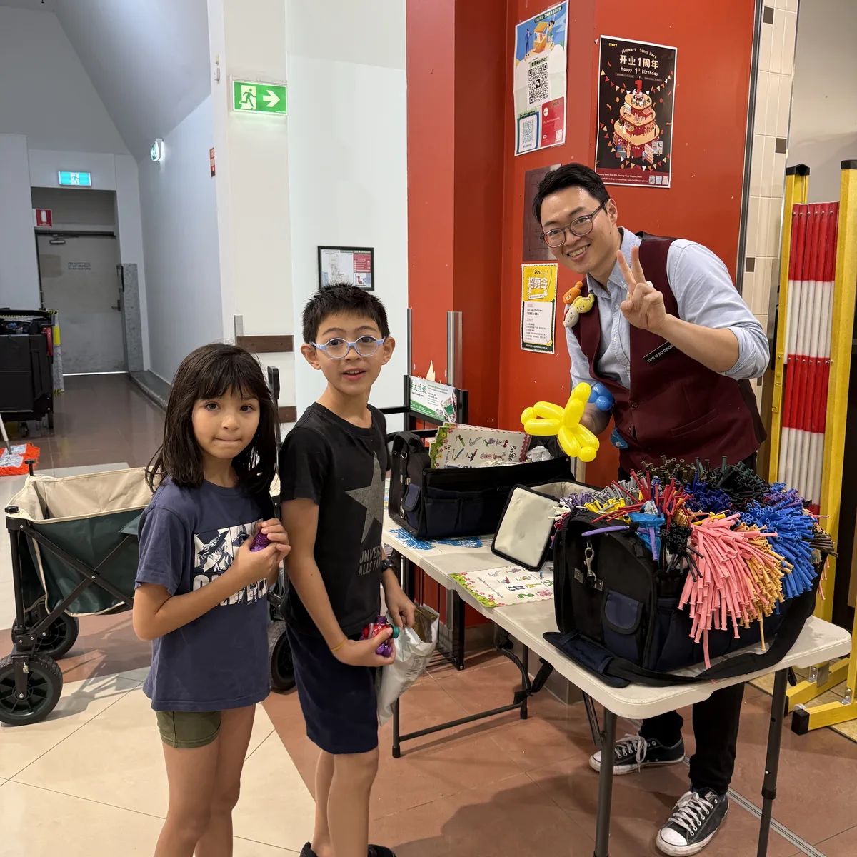 Joy Joe entertaining at a shopping centre activation